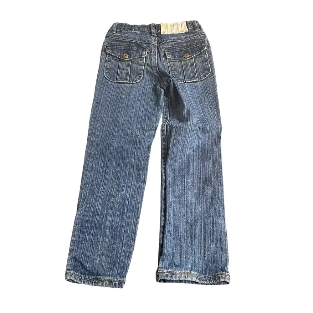 OshKosh B'gosh VTG medium wash snap botom straight leg girls jeans SIZE‎ 6